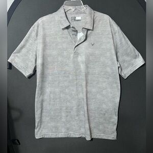 Callaway Polo Shirt Men's Sz Large Grey Geometric Like Golf Performance Opti Dri